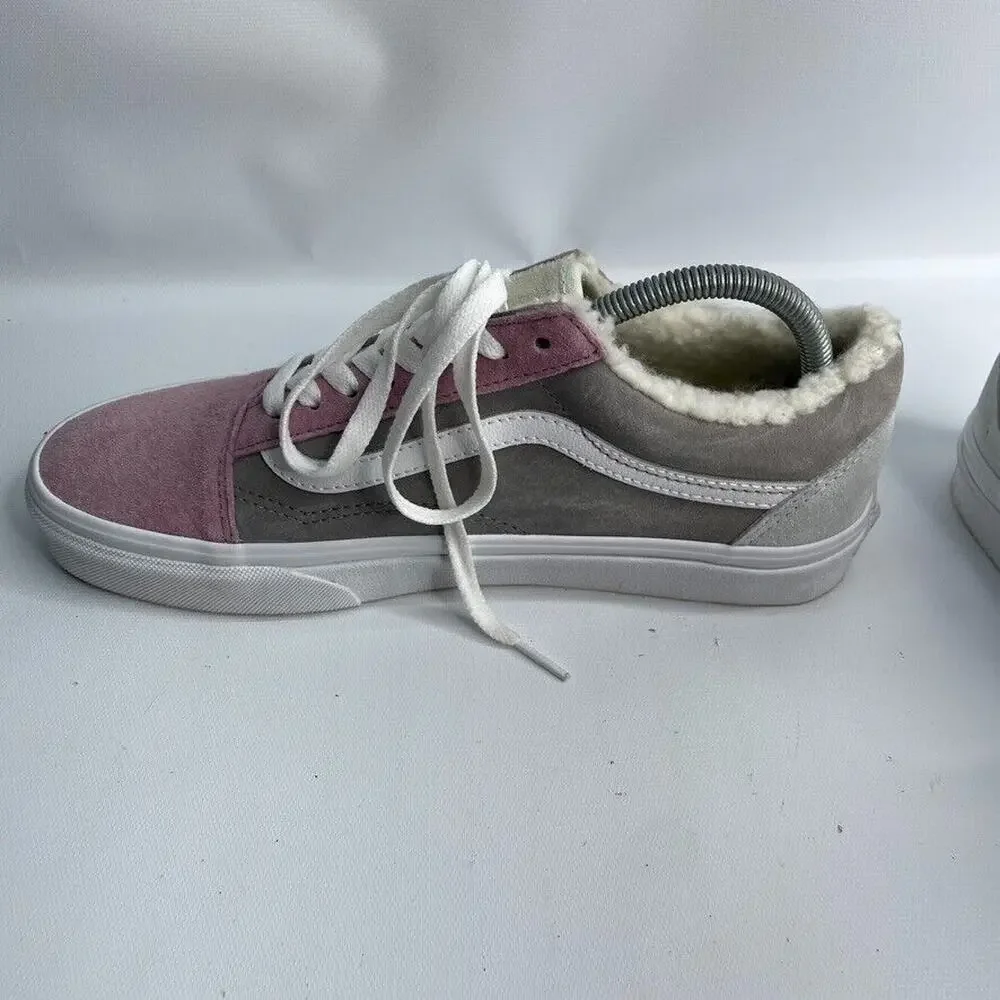 Vans Old Skool Pig Suede Multicolor Sherpa Lined‎ Skate Shoe Mens Size 8.5 / W10